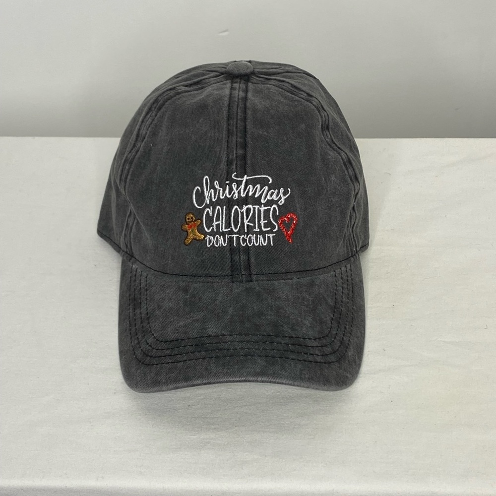 David and Young Holiday Christmas Calories Don't Count Hat Ball Cap, One Size
